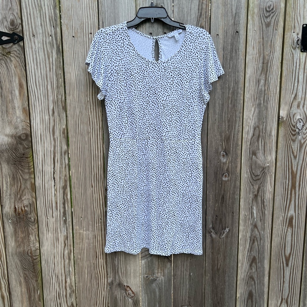 41 HAWTHORN Stitch Fix Dalmatian spot dress size Medium Petite
